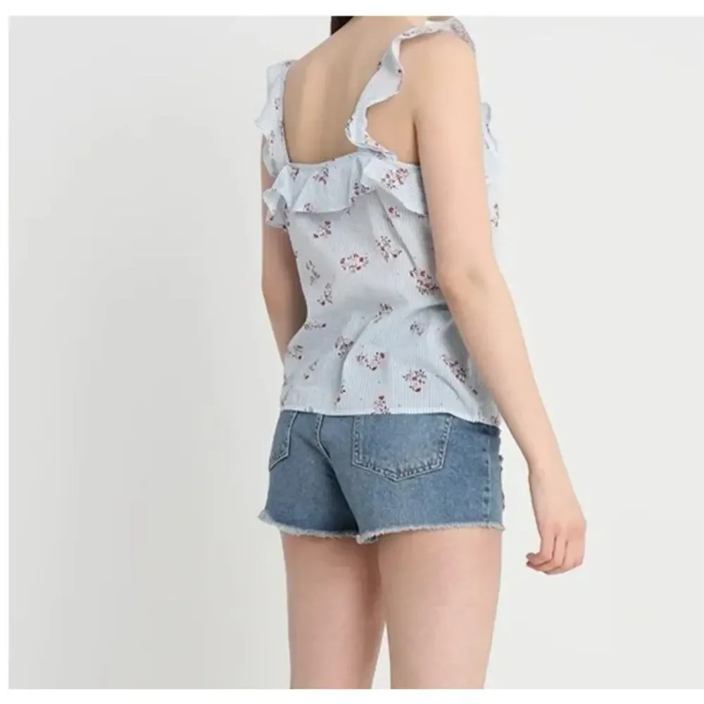 Vero Moda Ruffle Tank, Striped/Floral, Medium